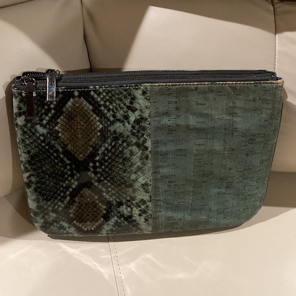 French Connection Distressed Python Print Clutch - image 3